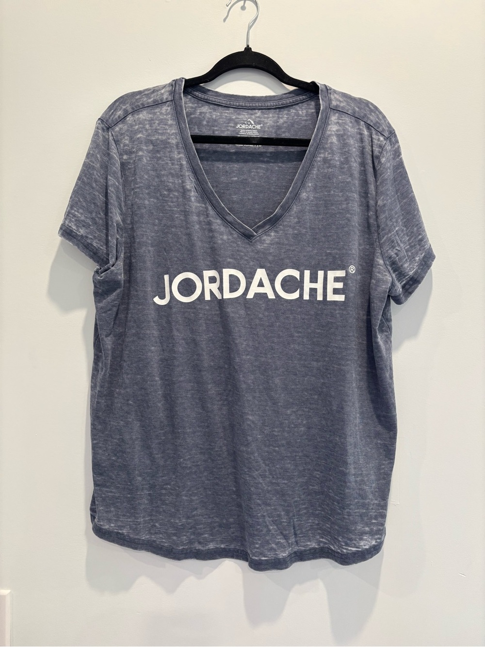 Jordache Washed Blue V-Neck Logo Tee